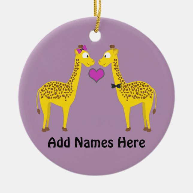 Niedliche Giraffe-Liebe Keramik Ornament (Vorne)