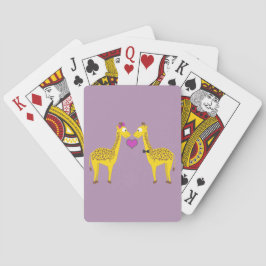 Niedliche Giraffe-Liebe Spielkarten