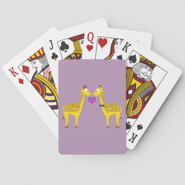 Niedliche Giraffe-Liebe Spielkarten (Rückseite)