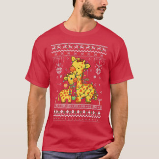 niedliche Giraffe liebt Xmas Lights hässliche Weih T-Shirt