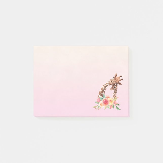 Niedliche Giraffe Mama & Baby Post-it Klebezettel (Vorderseite)