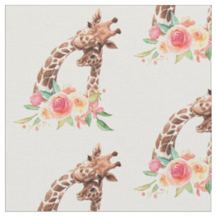Niedliche Giraffe Mama & Baby Stoff
