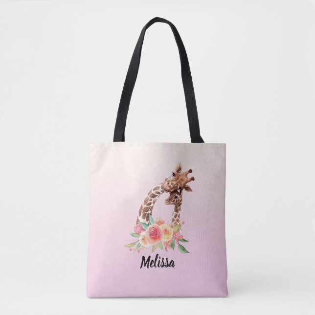 Niedliche Giraffe Mama & Baby Tasche (Vorderseite)