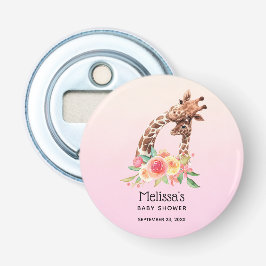 Niedliche Giraffe Mama & Baby Wasserfarbdusche Flaschenöffner