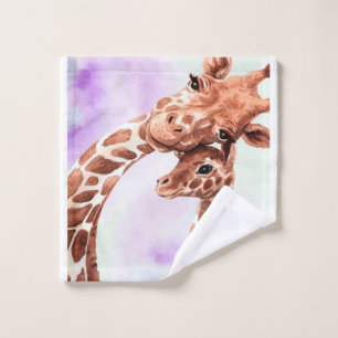 Niedliche Giraffe Mama und Baby, Geschenk für Toch Waschlappen