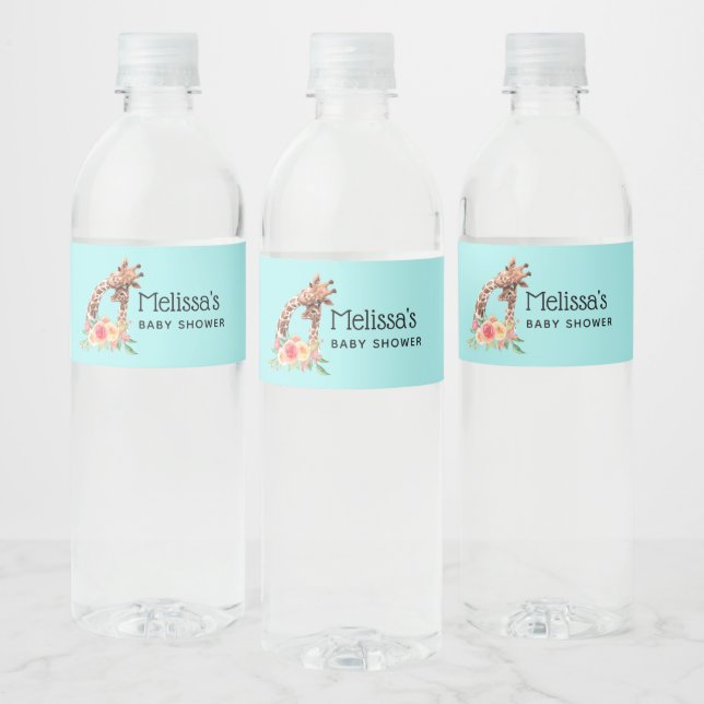 Niedliche Giraffe Mama und Babydusche (Flaschen)