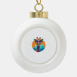 Niedliche Giraffe Männer Frauen Kinder _1 Keramik Kugel-Ornament
