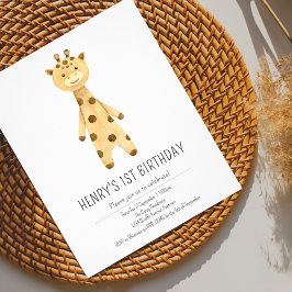 Niedliche Giraffe, minimalistischer Kindergeburtst Postkarte