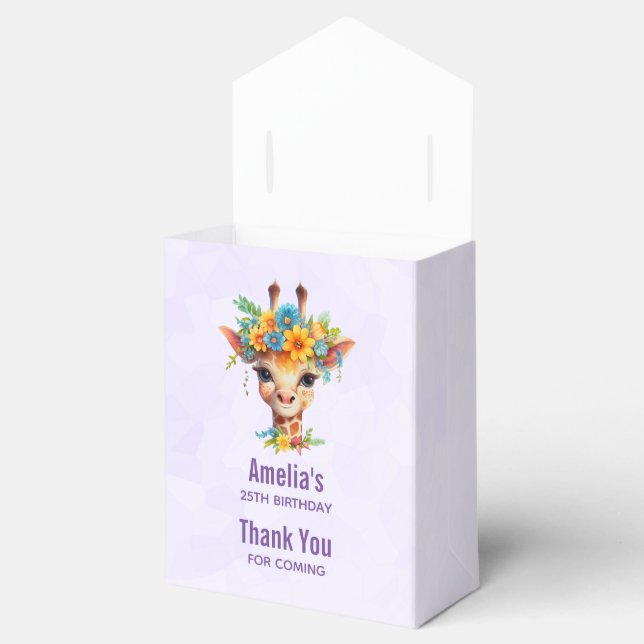 Niedliche Giraffe mit Blumenkrone Geschenkschachtel (Geöffnet)