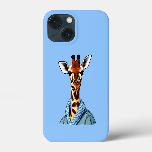 Niedliche Giraffe mit Denim Jacket Case-Mate iPhone Hülle (Rückseite)