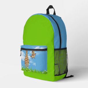 Niedliche Giraffe mit einem Daisy Bedruckter Rucksack