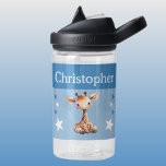Niedliche Giraffe mit Sternen Kinder blau Trinkflasche<br><div class="desc">CamelBak Eddy® Wasserflasche für Kinder. Personalisieren mit einem Namen. Diese Wasserflasche enthält eine niedliche Giraffe mit Sternen in den Farben Blau und Weiß.</div>