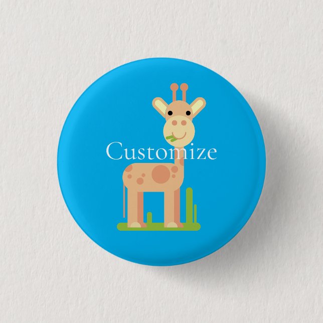 Niedliche Giraffe Munching Thunder_Cove Button (Vorderseite)
