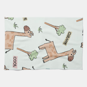 Niedliche Giraffe Nahtloses Muster Geschirrtuch