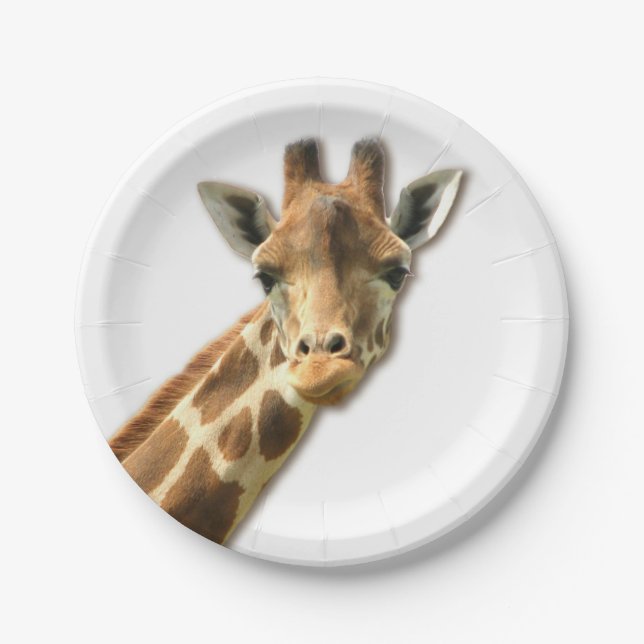 Niedliche Giraffe Pappteller (Vorderseite)
