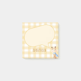 Niedliche Giraffe Pastel Orange Gingham Pattern Post-it Klebezettel