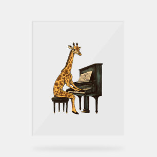 Niedliche Giraffe Piano Giraffen Musikermusik Acrylschild
