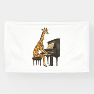 Niedliche Giraffe Piano Giraffen Musikermusik Banner