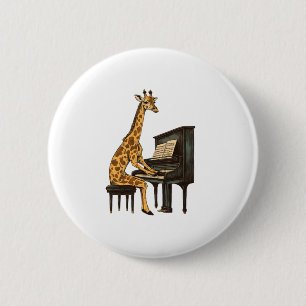 Niedliche Giraffe Piano Giraffen Musikermusik Button