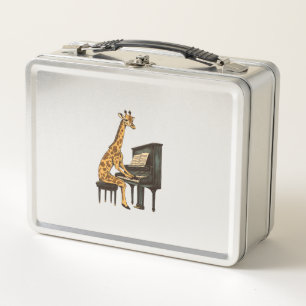 Niedliche Giraffe Piano Giraffen Musikermusik Metall Brotdose