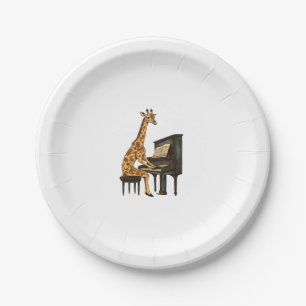 Niedliche Giraffe Piano Giraffen Musikermusik Pappteller
