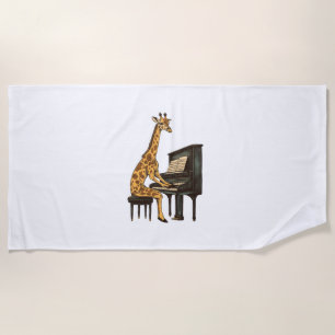 Niedliche Giraffe Piano Giraffen Musikermusik Strandtuch