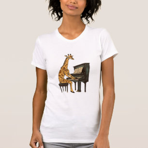 Niedliche Giraffe Piano Giraffen Musikermusik T-Shirt