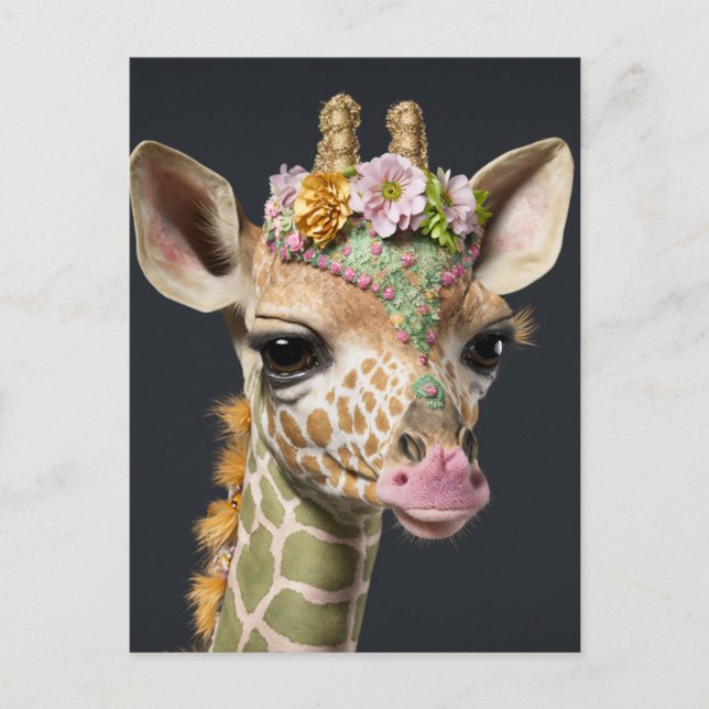 Niedliche Giraffe Postkarte (Vorderseite)
