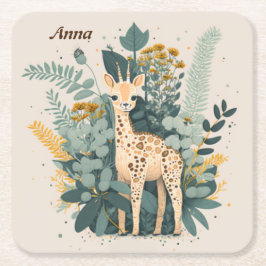 Niedliche Giraffe Rechteckiger Pappuntersetzer