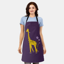 Niedliche Giraffe Roller Skaten Lila Schürze