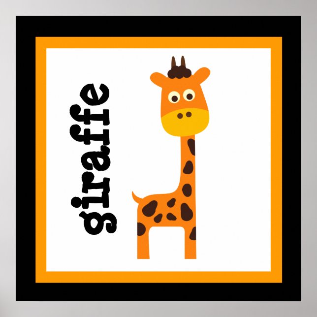 Niedliche Giraffe Safari Animals Baby Kids Poster (Vorne)
