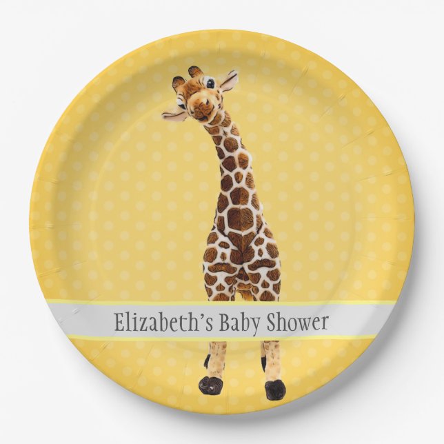 Niedliche Giraffe Safari Jungle Baby Dusche Pappteller (Vorderseite)