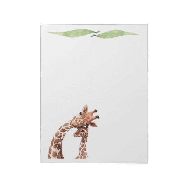 Niedliche Giraffe Safari-Tiere, die Stationäre sch Notizblock (Rotiert)