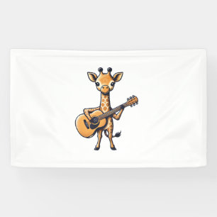 Niedliche Giraffe spielt Gitarre Giraffen Musiker Banner