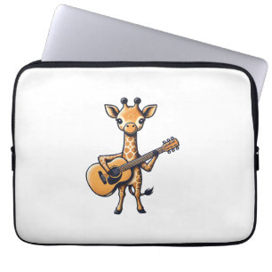 Niedliche Giraffe spielt Gitarre Giraffen Musiker Laptopschutzhülle