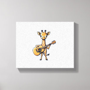 Niedliche Giraffe spielt Gitarre Giraffen Musiker Leinwanddruck
