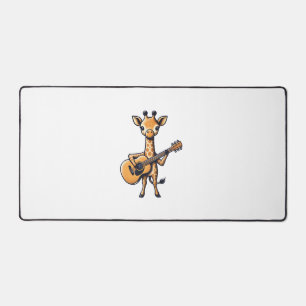 Niedliche Giraffe spielt Gitarre Giraffen Musiker  Schreibtischunterlage