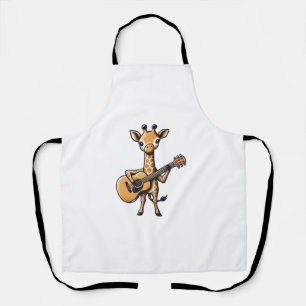 Niedliche Giraffe spielt Gitarre Giraffen Musiker  Schürze