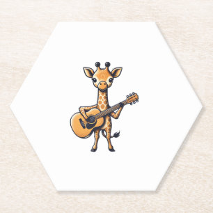 Niedliche Giraffe spielt Gitarre Giraffen Musiker Untersetzer