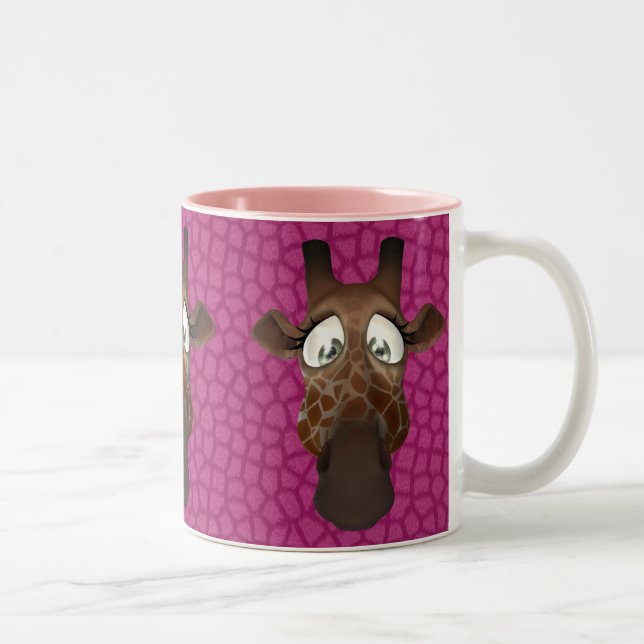 Niedliche Giraffe stellt rosa Zweifarbige Tasse (Rechts)