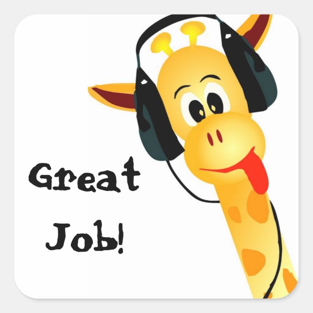 Niedliche Giraffe-Stickers Quadratischer Aufkleber (Vorderseite)