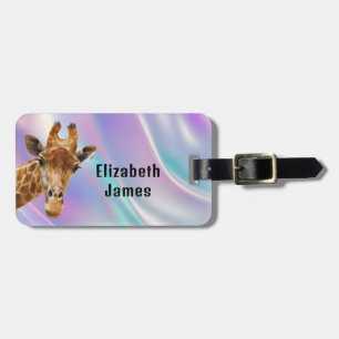 Niedliche Giraffe Tierischer holografischer Person Gepäckanhänger