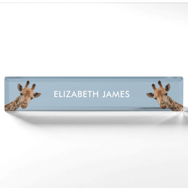 Niedliche Giraffe Tiername Personalisiert - Dusty  Namensplakette (Vorderseite)