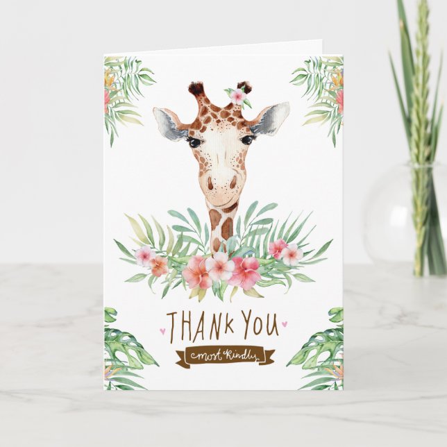 Niedliche Giraffe Vielen Dank Karte (Vorderseite)