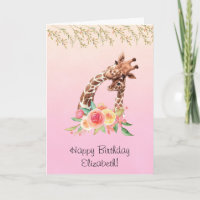Niedliche Giraffe Wasserfarben Mama & Baby Geburts