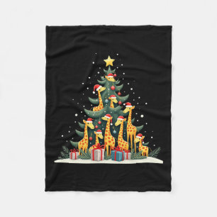 Niedliche Giraffe Weihnachtsbaum Giraffe Liebe Wei Fleecedecke