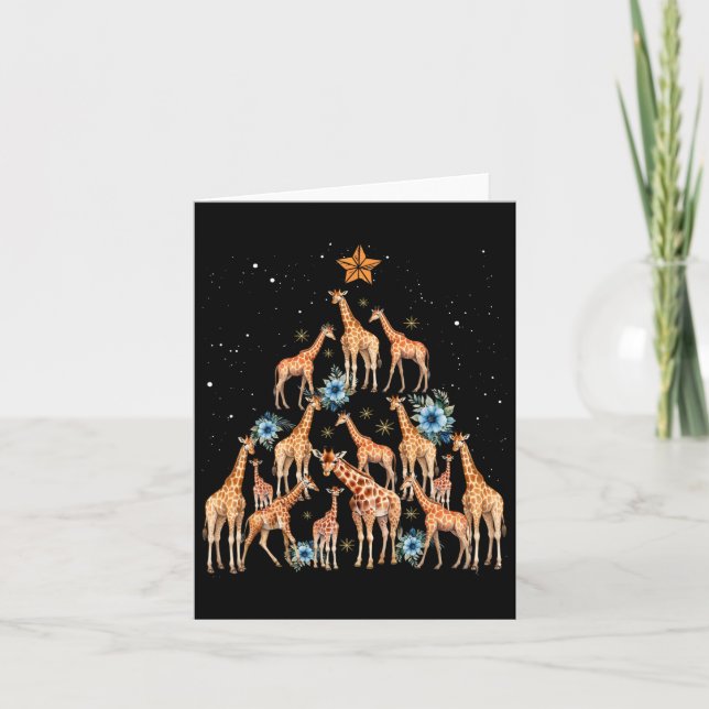 Niedliche Giraffe Weihnachtsbaum Giraffe Liebe Wei Karte (Vorderseite)