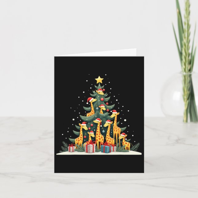 Niedliche Giraffe Weihnachtsbaum Giraffe Liebe Wei Karte (Vorderseite)