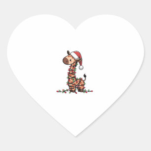 Niedliche Giraffe Weihnachtsbaum Giraffe Liebhaber Herz-Aufkleber