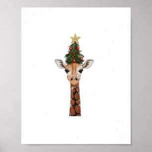 Niedliche Giraffe Weihnachtsbaum Giraffe Lovers _1 Poster
